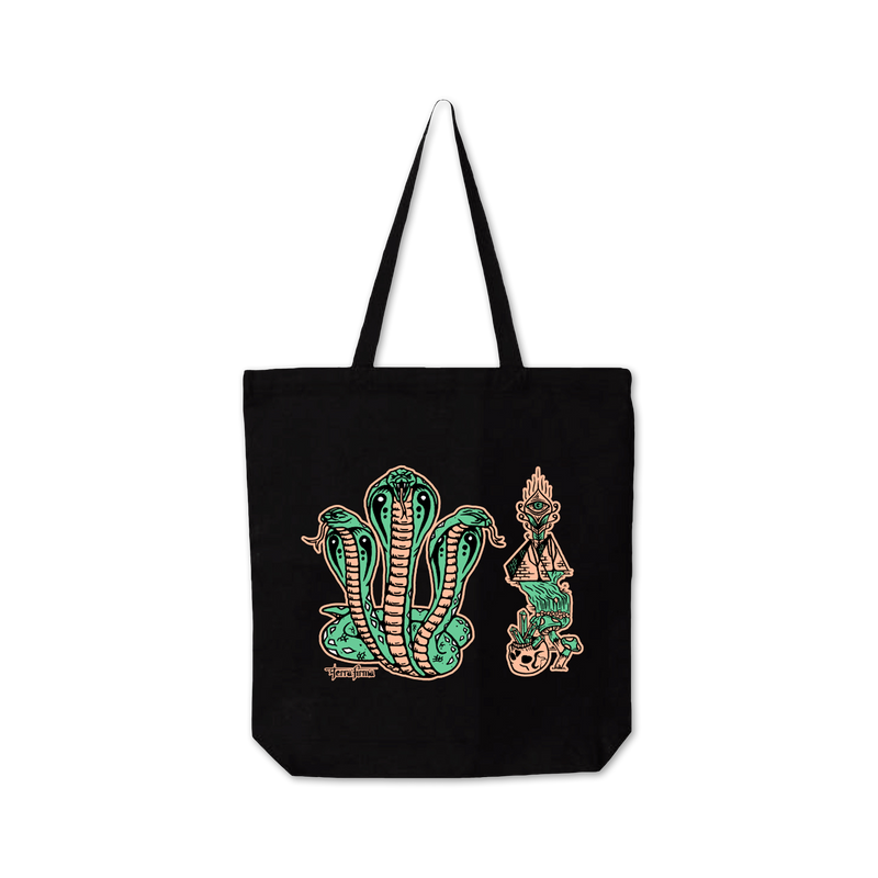 Snakes [BLACK ONE SIDED] Tote Bag